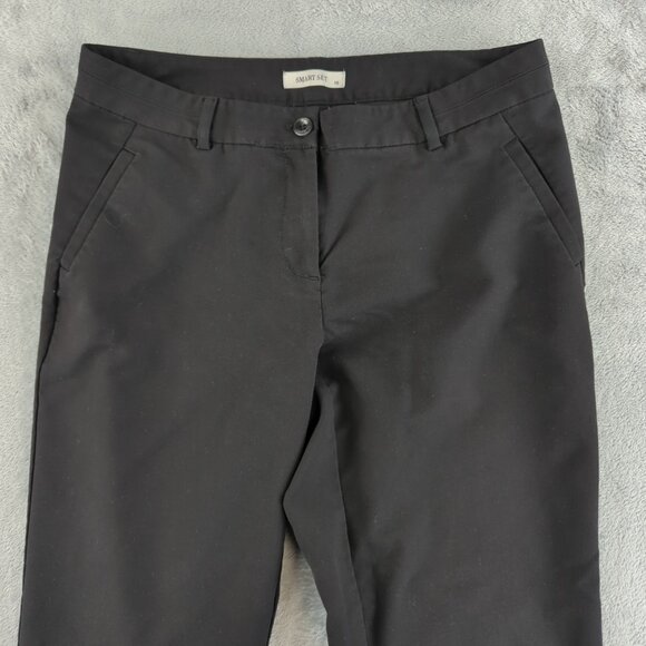 Smart Set Pants Womens 10 Black Straight Leg Stretch Career Office Workwear - Picture 2 of 10